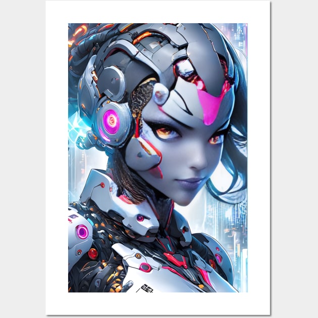 Beautiful cyborg girl Wall Art by Spaceboyishere